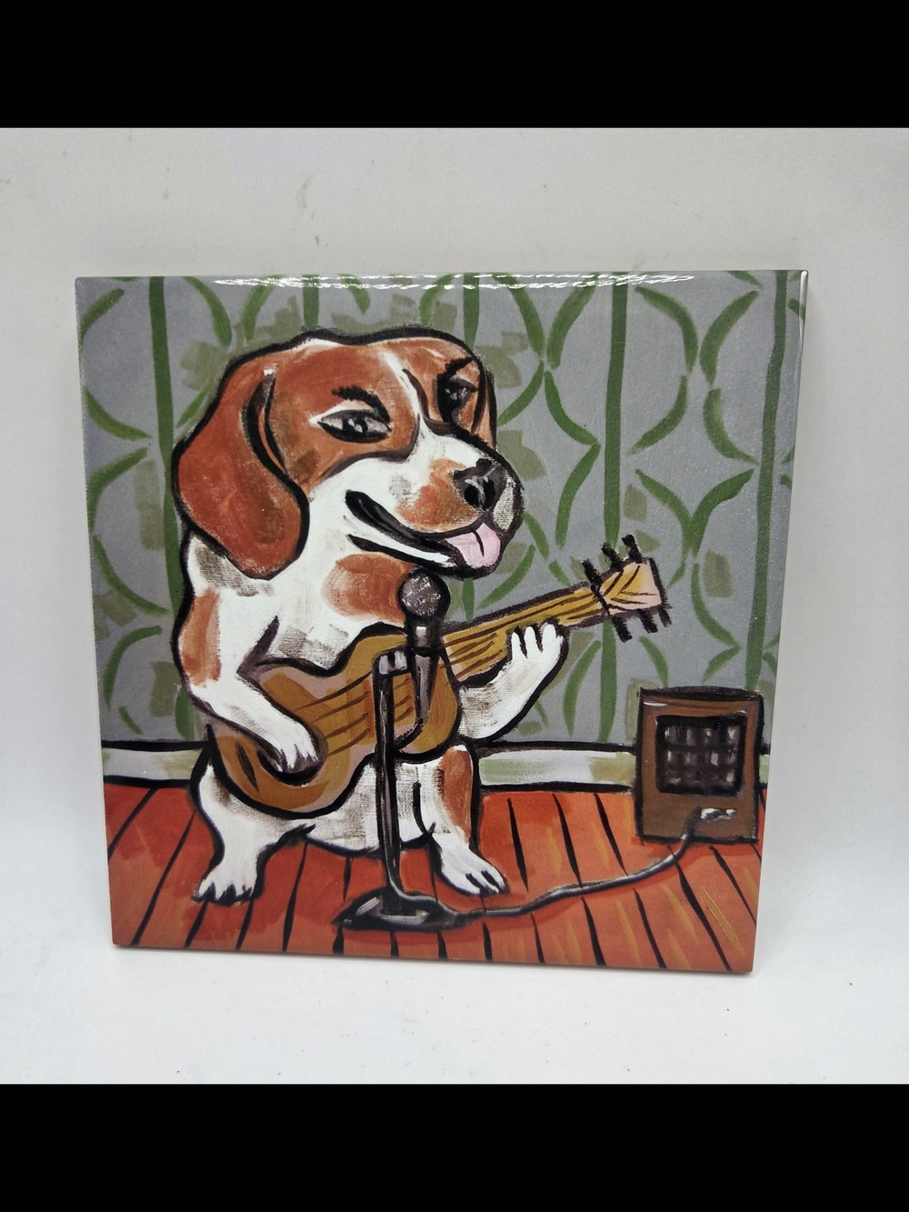 Pair Of Beagles Playing Instruments Hot Plate/Ceramic Tile